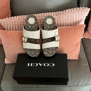 Never worn Coach buckle sandals!!